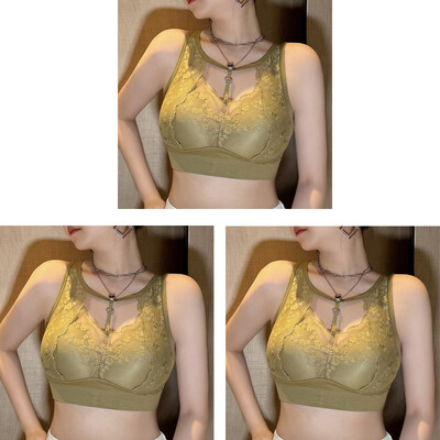 Čipkasti seksi grudnjak bez čeličnog prstena od 3 komada, udoban grudnjak s punom košaricom, grudnjak s prslukom, veliki grudnjak s jednim naborom, donje rublje protiv opuštanja