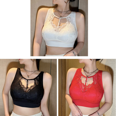 Čipkasti seksi grudnjak bez čeličnog prstena od 3 komada, udoban grudnjak s punom košaricom, grudnjak s prslukom, veliki grudnjak s jednim naborom, donje rublje protiv opuštanja