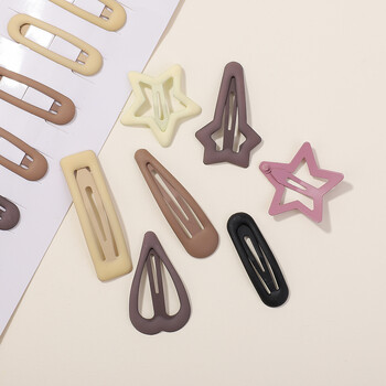 10 τμχ/ παρτίδα Lovely Shape BB Hair Clips Y2k Μεταλλικές φουρκέτες Σετ Γυναικείες Κορίτσια Παιδικά Μαλλιέρες Coffee Milk Color Barrettes Αξεσουάρ