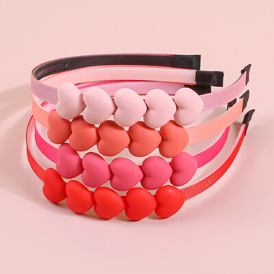 4 buc Bentite cu inimă mată Copii Fete Bentita de păr din plastic Bentita pentru fete Copii Copii Accesorii pentru păr pentru petrecere