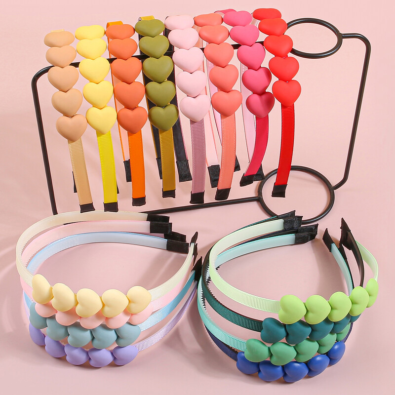 4 buc Bentite cu inimă mată Copii Fete Bentita de păr din plastic Bentita pentru fete Copii Copii Accesorii pentru păr pentru petrecere