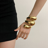 Draweye Brățări neregulate cu mai multe straturi pentru femei Brățări exagerate de epocă Bijuterii Hiphop stil punk Pulseras Mujer