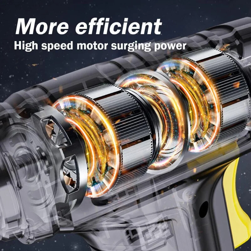 SUITU 120W Compresor de aer portabil Pompă gonflabilă fără fir/cu fir Pompă de aer portabilă Umflator anvelope digital pentru mingi de biciclete auto