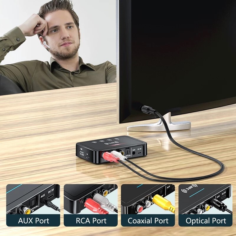 NFC Bluetooth 5.0 audio adapter za Doogee S98 S70 S80 S90 S90C S95 Prijemnik Odašiljač Podrška TF U Disk Play Daljinski upravljač