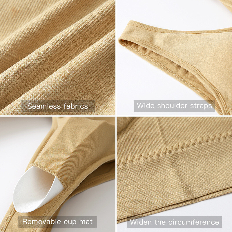 S-7XL Sutien subțire, fără sârmă, mărime mare Zero Bondage Lenjerie de corp pentru femeiSport Yoga Vestă fără fir Sutien reglabil fără cusături