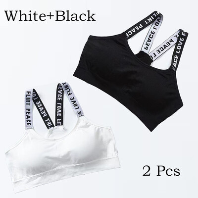 2 bucăți respirabil, sexy, fără sudură, sutien sport pentru femei, curea cu litere, lenjerie de corp, impact pentru sală, fitness, yoga, îmbrăcăminte sportivă, sutien push-up