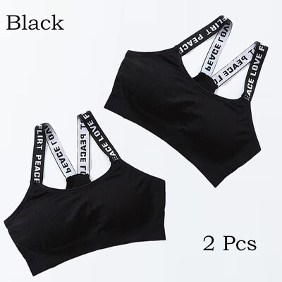 2 bucăți respirabil, sexy, fără sudură, sutien sport pentru femei, curea cu litere, lenjerie de corp, impact pentru sală, fitness, yoga, îmbrăcăminte sportivă, sutien push-up
