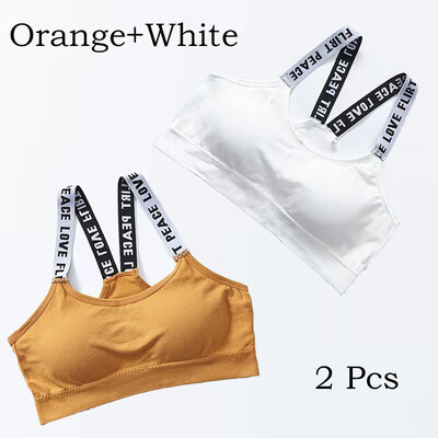 2 bucăți respirabil, sexy, fără sudură, sutien sport pentru femei, curea cu litere, lenjerie de corp, impact pentru sală, fitness, yoga, îmbrăcăminte sportivă, sutien push-up