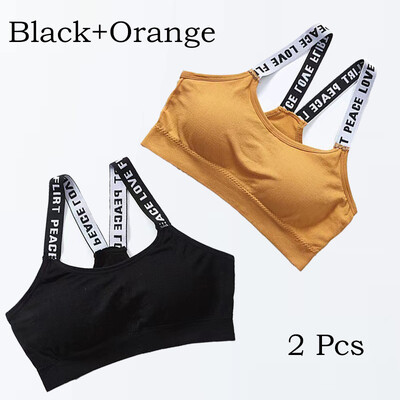 2 bucăți respirabil, sexy, fără sudură, sutien sport pentru femei, curea cu litere, lenjerie de corp, impact pentru sală, fitness, yoga, îmbrăcăminte sportivă, sutien push-up