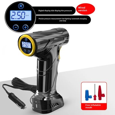 Pompă portabilă de umflare pentru mașină, portabilă, cu afișaj inteligent, fără fir, Pompă de umflare a anvelopelor de bicicletă, Pompă de umflare a anvelopelor pentru motociclete