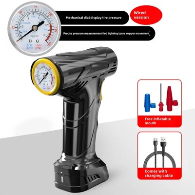 Pompă portabilă de umflare pentru mașină, portabilă, cu afișaj inteligent, fără fir, Pompă de umflare a anvelopelor de bicicletă, Pompă de umflare a anvelopelor pentru motociclete