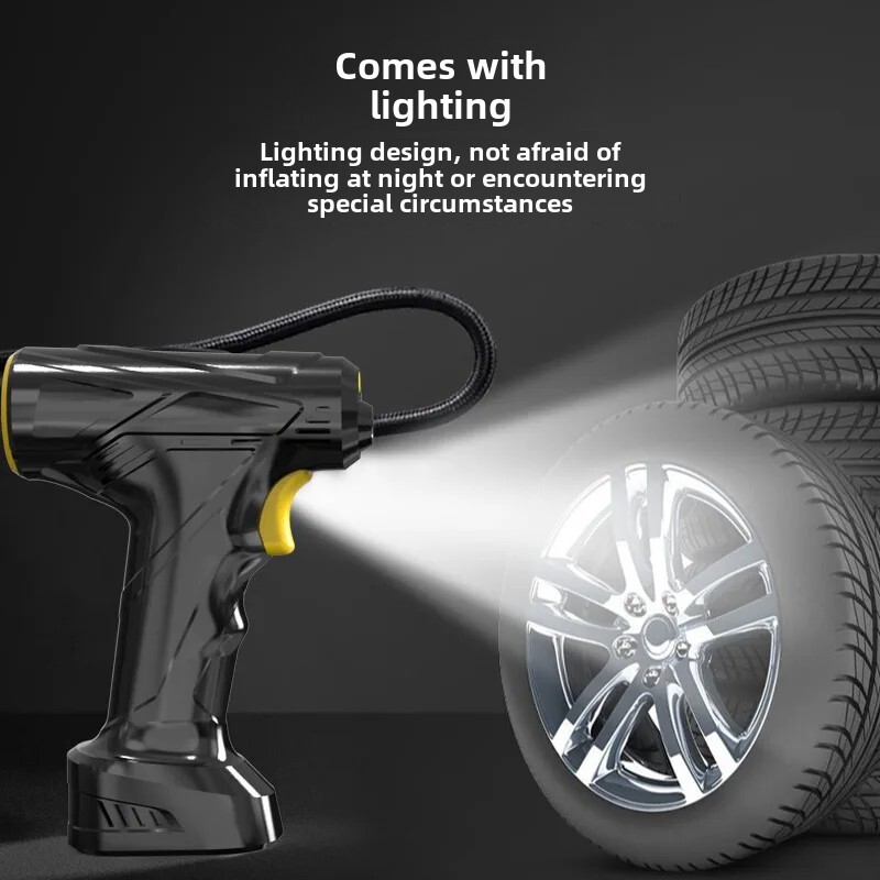 Pompă portabilă de umflare pentru mașină, portabilă, cu afișaj inteligent, fără fir, Pompă de umflare a anvelopelor de bicicletă, Pompă de umflare a anvelopelor pentru motociclete