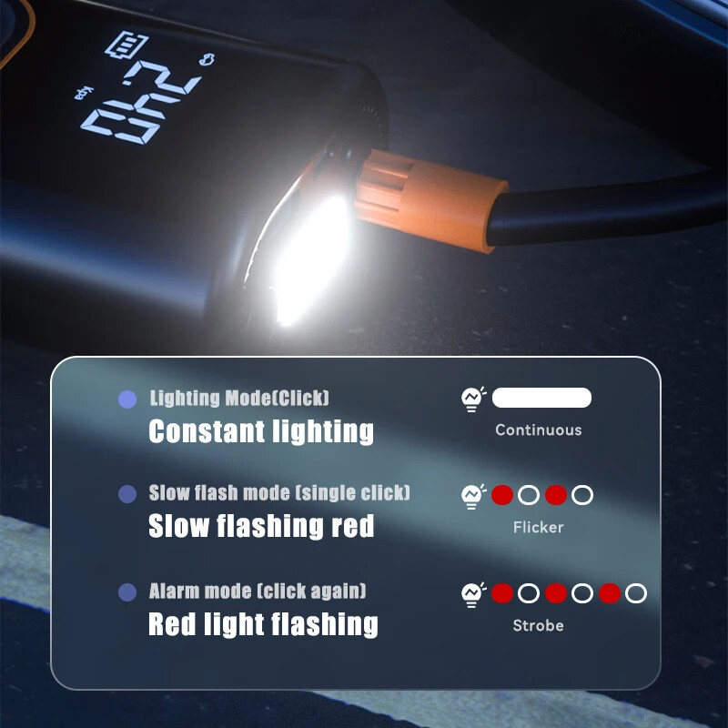 Pompă de umflare pentru mașină fără fir Mini pompă de aer portabilă, compresor de aer electric cu accelerare rapidă a umflarii pentru minge de bicicletă pentru motociclete