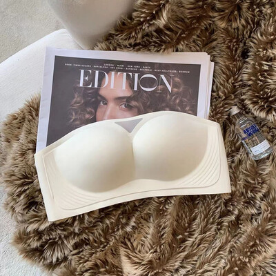 Sutien fără bretele anti-alunecare, stil bandeau, într-o singură bucată invizibil, nuntă fără bretele de vară fără urme sutien push-up cu sâni mici sexy