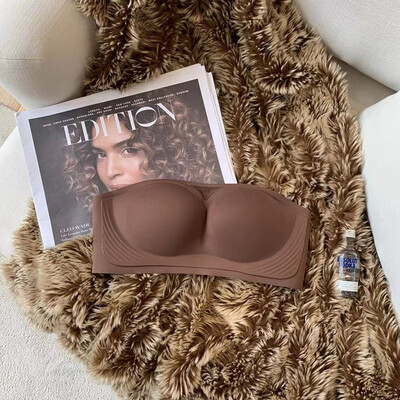 Sutien fără bretele anti-alunecare, stil bandeau, într-o singură bucată invizibil, nuntă fără bretele de vară fără urme sutien push-up cu sâni mici sexy