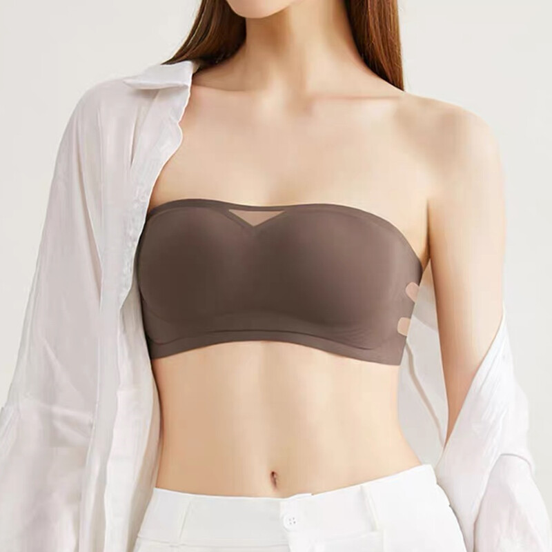 Sutien fără bretele anti-alunecare, stil bandeau, într-o singură bucată invizibil, nuntă fără bretele de vară fără urme sutien push-up cu sâni mici sexy