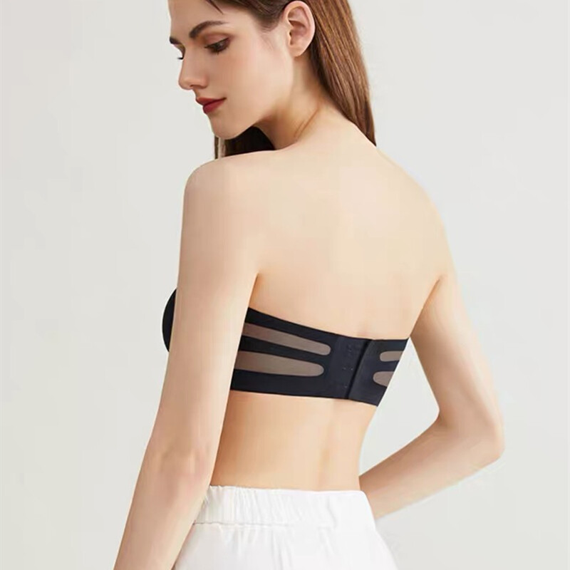 Sutien fără bretele anti-alunecare, stil bandeau, într-o singură bucată invizibil, nuntă fără bretele de vară fără urme sutien push-up cu sâni mici sexy