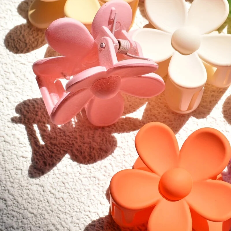 8/Komplet ŽENSKIH modnih cvjetnih kopči Matizirane male kopče za kosu Macaron boje Cvjetne kopče Neutralne boje Cvjetne kopče