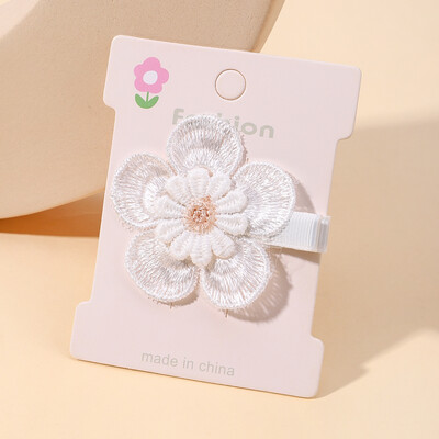 2 бр./компл. Ins Щипки за коса с цветя на маргаритки Бебешки фиби за деца Дантела Бяла барета Принцеса Детски аксесоари за коса на едро