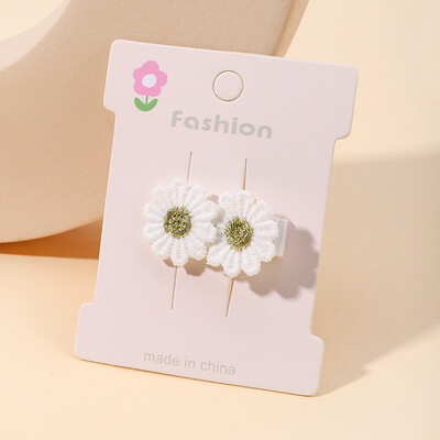 2 бр./компл. Ins Щипки за коса с цветя на маргаритки Бебешки фиби за деца Дантела Бяла барета Принцеса Детски аксесоари за коса на едро