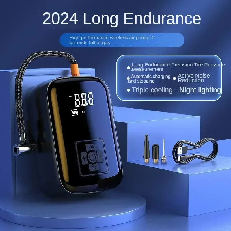 Pompă de aer pentru mașină inteligentă pentru bicicletă Pompă de aer cu plug-in fără fir Pompă de aer pentru mașină pentru drumuri Pompă de aer pentru pneuri electrice pentru biciclete