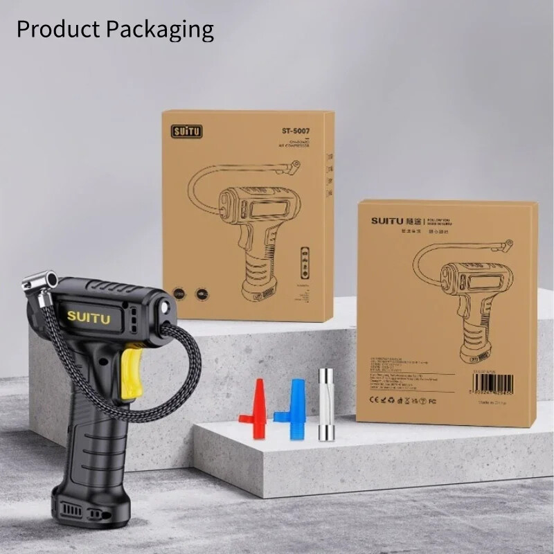 Pompă de aer pentru mașină 120W Pompă gonflabilă pentru anvelope fără fir/cu fir Compresor portabil de aer pentru mașină Dispozitiv de umflare pentru anvelope pentru mașină pentru bicicletă