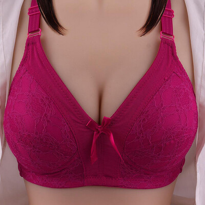 2024 Sutien nou pentru femei de mărime mare Lenjerie sexy din dantelă pentru smocking fără inel de oțel Push Up Lenjerie de corp pentru mama Sutiene din bumbac cu sârmă