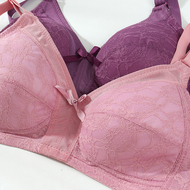 2024 Sutien nou pentru femei de mărime mare Lenjerie sexy din dantelă pentru smocking fără inel de oțel Push Up Lenjerie de corp pentru mama Sutiene din bumbac cu sârmă