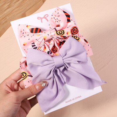 2kom/set slatke jednobojne kopče za kosu s mašnama za žene, djevojke, mašne s printom, ukosnice, ukosnice s pačjim kljunom, štipaljka za glavu, dodaci za kosu