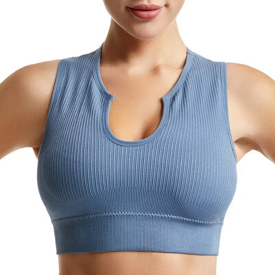 Sutien sport nou pentru femei Sexy cu gâtul în U Push Up Sală de gimnastică Jogging Yoga Fitness Vestă antișoc Crop Tops Set sutiene sport pentru femei