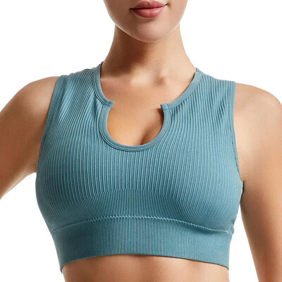 Sutien sport nou pentru femei Sexy cu gâtul în U Push Up Sală de gimnastică Jogging Yoga Fitness Vestă antișoc Crop Tops Set sutiene sport pentru femei