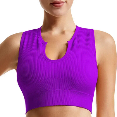 Sutien sport nou pentru femei Sexy cu gâtul în U Push Up Sală de gimnastică Jogging Yoga Fitness Vestă antișoc Crop Tops Set sutiene sport pentru femei
