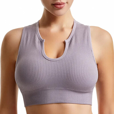 Sutien sport nou pentru femei Sexy cu gâtul în U Push Up Sală de gimnastică Jogging Yoga Fitness Vestă antișoc Crop Tops Set sutiene sport pentru femei