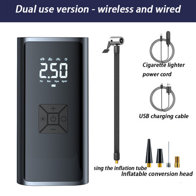 1 set Pompă de umflare montată pe mașină Afișaj digital inteligent Pompă de umflare a anvelopelor fără fir Detectare și umflare a presiunii în anvelope