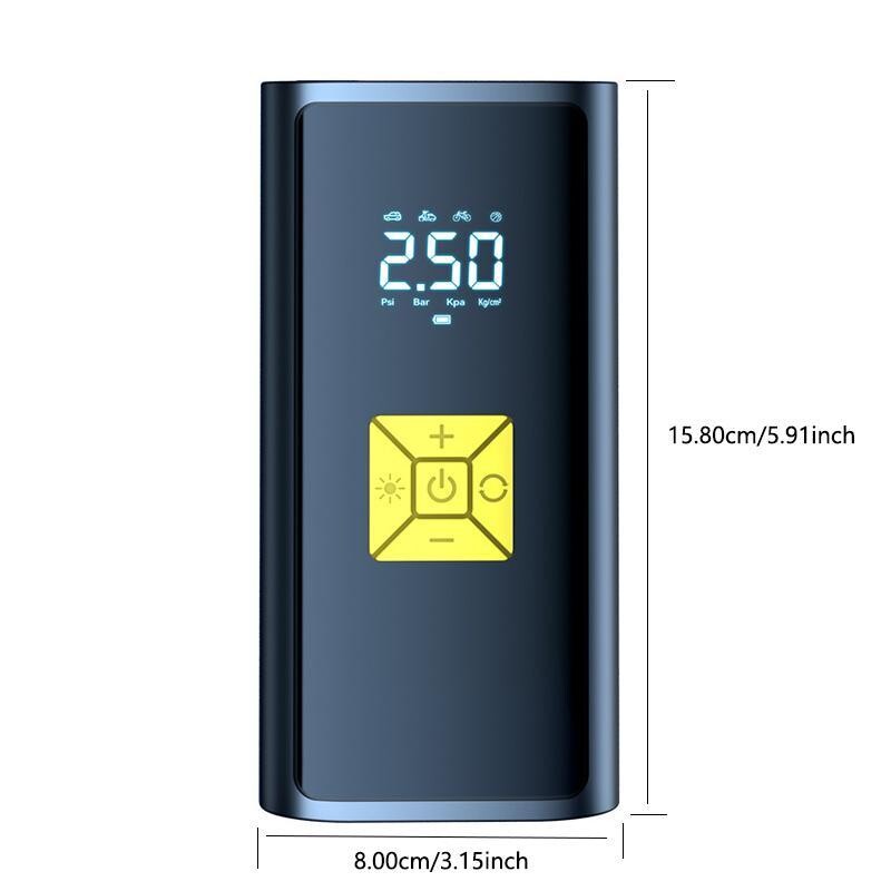 1 set Pompă de umflare montată pe mașină Afișaj digital inteligent Pompă de umflare a anvelopelor fără fir Detectare și umflare a presiunii în anvelope