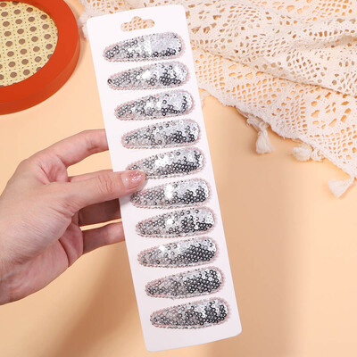10 bucăți/set agrafe de păr pentru copii, pentru petrecere coreeană, paiete, agrafe BB, agrafe de păr lucrate manual, accesorii pentru păr pentru fete