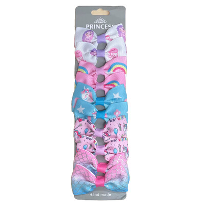 10 bucăți curcubeu unicorn stea funde de păr clip pentru copii fete handmade boutique hairgrips accesorii de păr en-gros