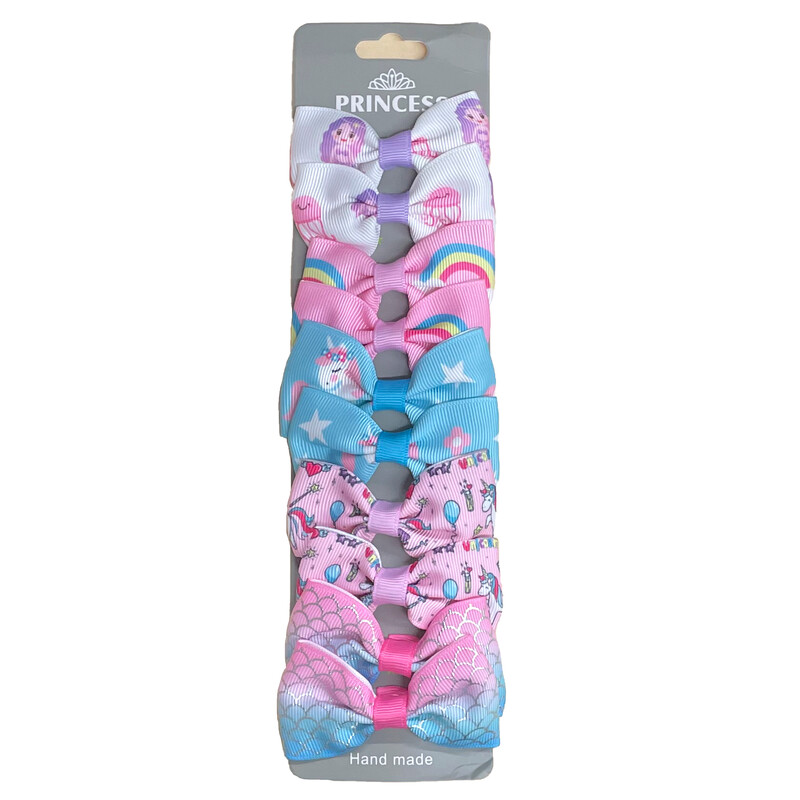 10 bucăți curcubeu unicorn stea funde de păr clip pentru copii fete handmade boutique hairgrips accesorii de păr en-gros