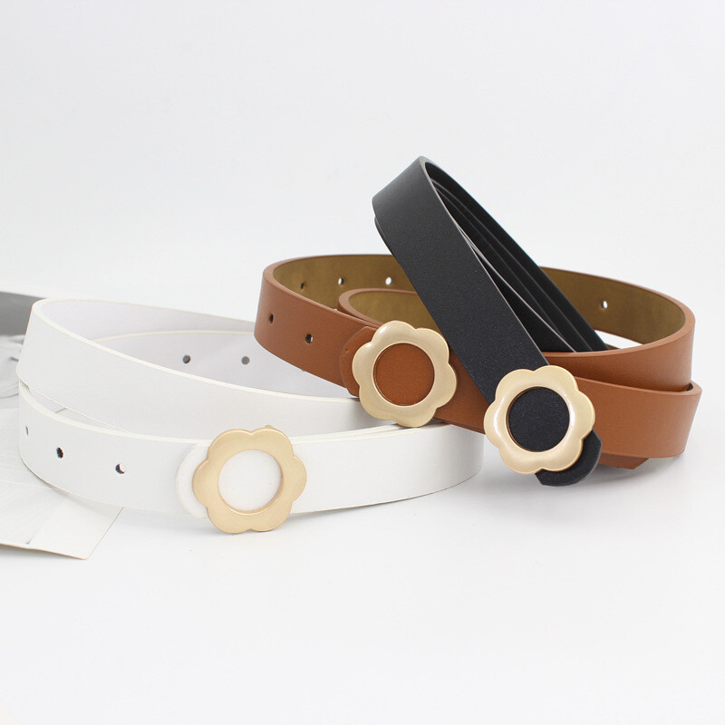 Curea de blugi versatilă pentru femei, cu design cu vânt Sense Trend Centura pentru studenți, cu flori decorative, cu cataramă netedă