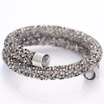 New Arrival Exquisive Double Circle Crystal Rhinestones Dust Cuff βραχιόλι βραχιόλι για γυναίκες Νέα μόδα κοσμήματα δώρο βραχιόλι