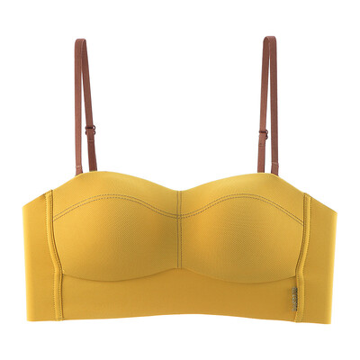 MOYISU Sutien cu cupă fixă fără cusături Piept mic Sutien push-up mare Confortabil Respirabil Broderie Detașabil