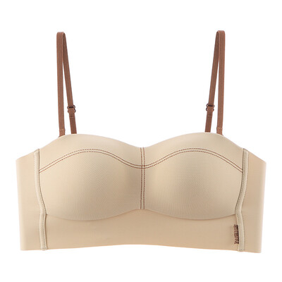 MOYISU Sutien cu cupă fixă fără cusături Piept mic Sutien push-up mare Confortabil Respirabil Broderie Detașabil