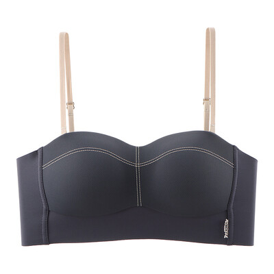 MOYISU Sutien cu cupă fixă fără cusături Piept mic Sutien push-up mare Confortabil Respirabil Broderie Detașabil