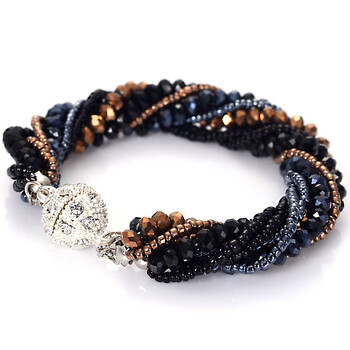 Miasol Fashion Multiple Layer Strands Crystal Seed Beads Charm Magnetic βραχιόλια Καλοκαιρινό κόσμημα B1470