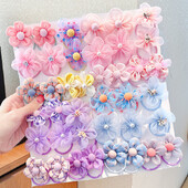 10Gb Bērnu sieta ziedu matu cilpa ar labu elastību, bērnu kaklasaites galvas saite, princeses galvassegas, jauka meiteņu gumija