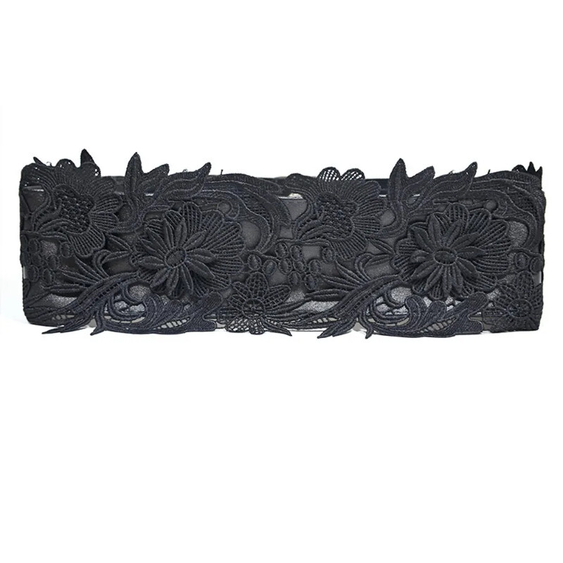 Sieviešu mežģīņu aptinums ap Obi jostas vidukli Boho Band platas jostas