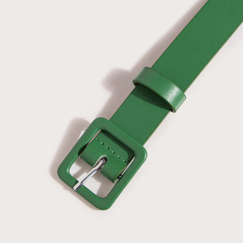 Fusta simplă versatilă de damă din piele artificială Îmbrăcăminte din PU Cataramă de curea de modă Curea de cataramă pătrată realizată manual Stil dulce