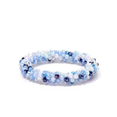 Brățară elastică Boho multicoloră, brățară pentru femei, țesătură de frânghie vintage, margele de cristal de sticlă lucrate manual, brățări elastice, bijuterii cadou