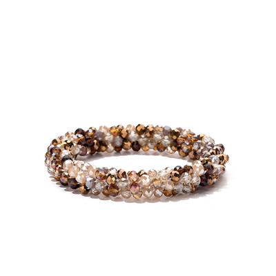 Brățară elastică Boho multicoloră, brățară pentru femei, țesătură de frânghie vintage, margele de cristal de sticlă lucrate manual, brățări elastice, bijuterii cadou