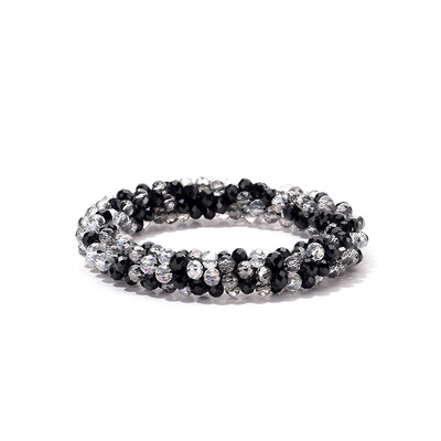 Brățară elastică Boho multicoloră, brățară pentru femei, țesătură de frânghie vintage, margele de cristal de sticlă lucrate manual, brățări elastice, bijuterii cadou